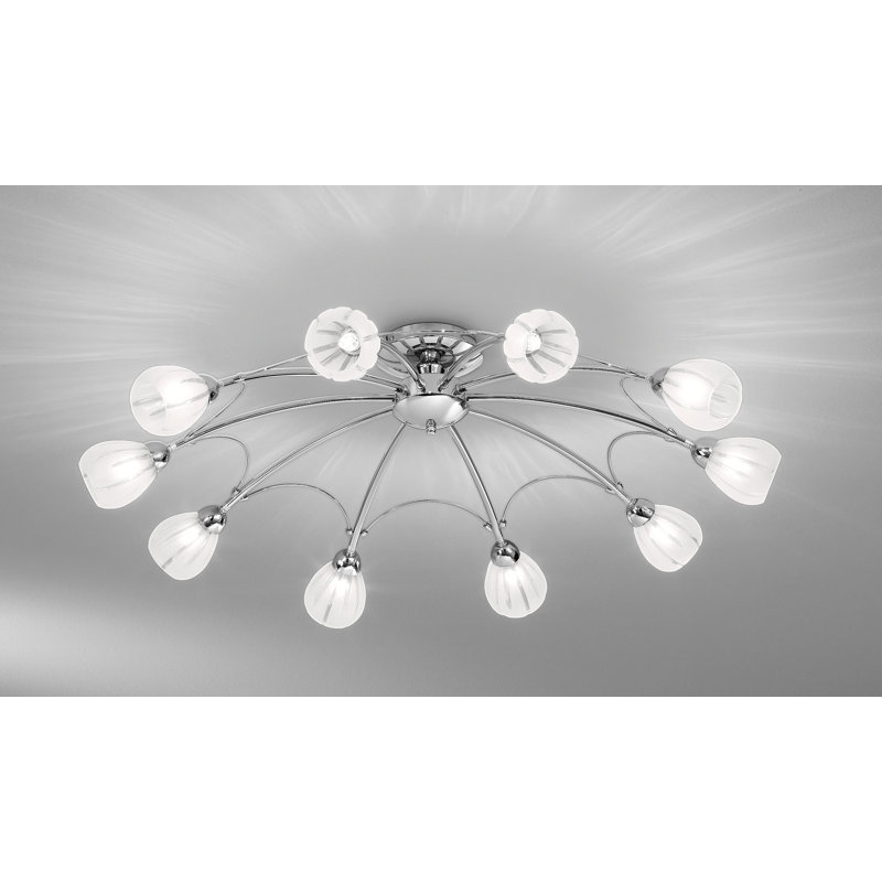Hortense Glass Semi Flush Mount, Chrome
