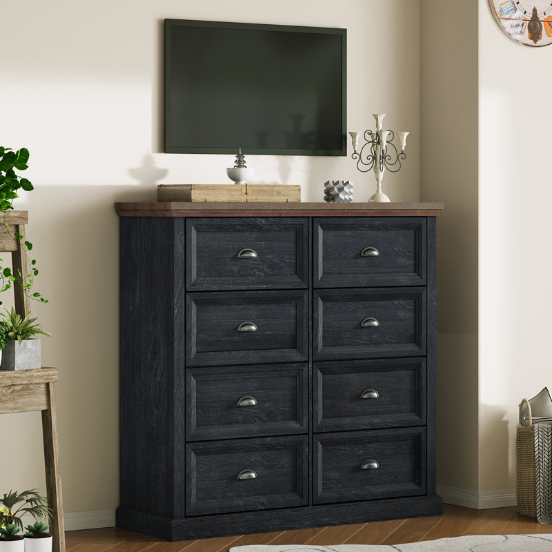  Arwen Farmhouse Dresser with 8 Drawer, Dark Blue, Dark Blue