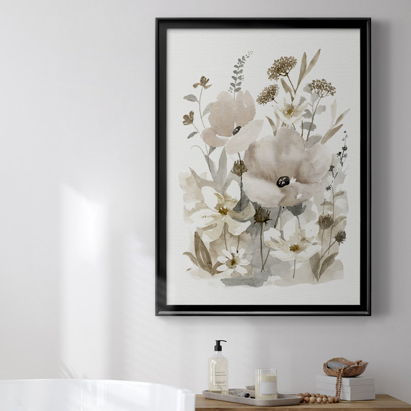 «Neutral Nature II», toile encadrée de qualité supérieure - prête à être accrochée, H 36,5 po x l 26,5 po, Noir