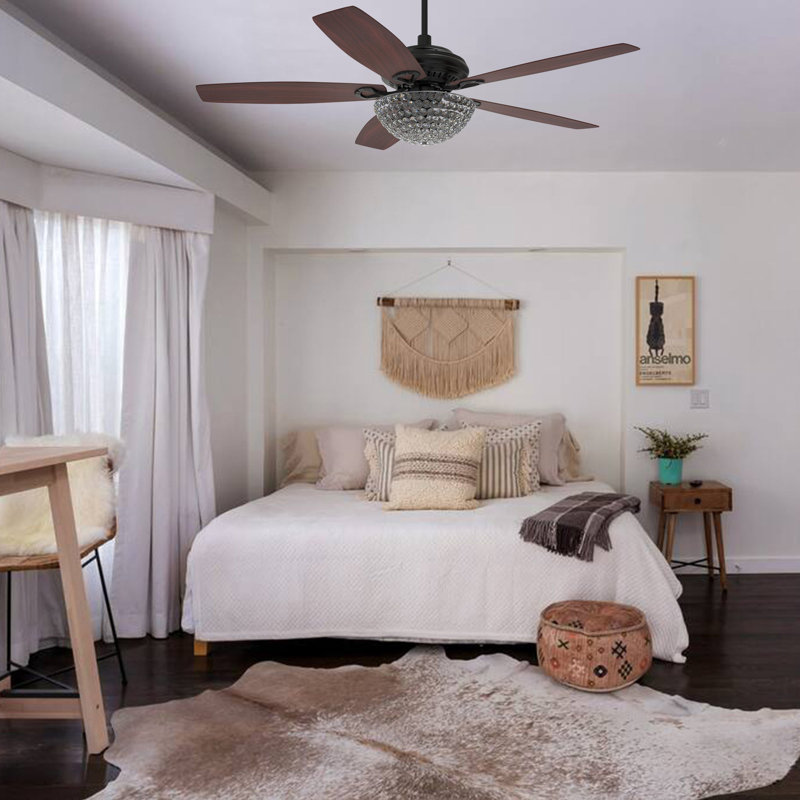 Huntley Ceiling Fan with Remote, Light Kit Included, 52" Wide, 188 RPM