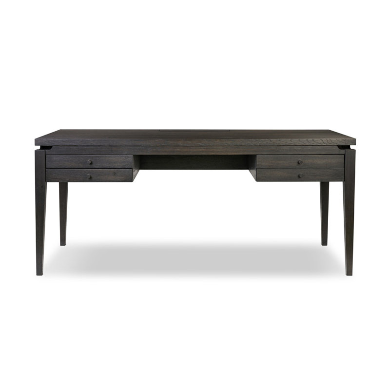 Bureau d'écriture rectangulaire L 70 po Glarum, Noir fumé