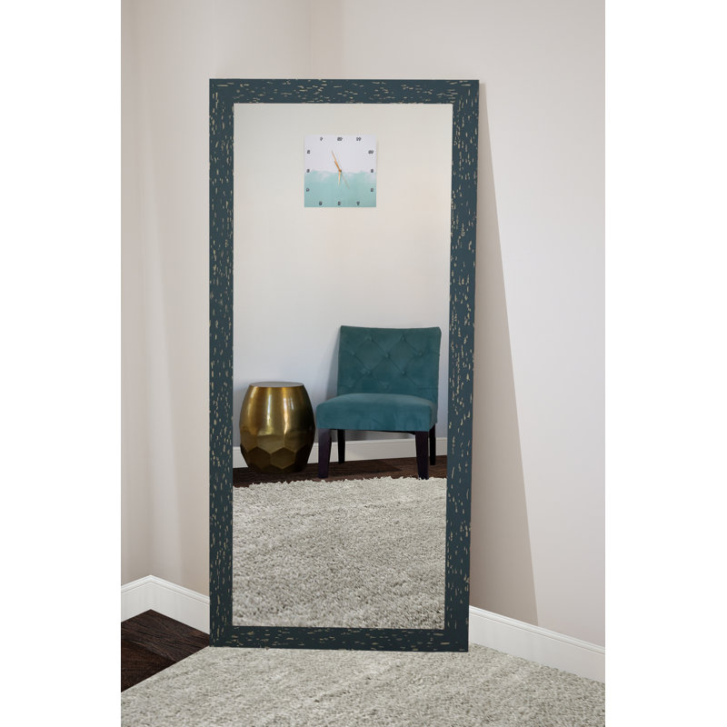 Galilaia Solid Wood Flat Mirror, 70" H x 31" W, Seagreen