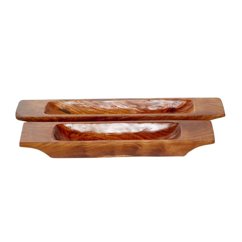  Wood 2 Piece Vanity Tray Set