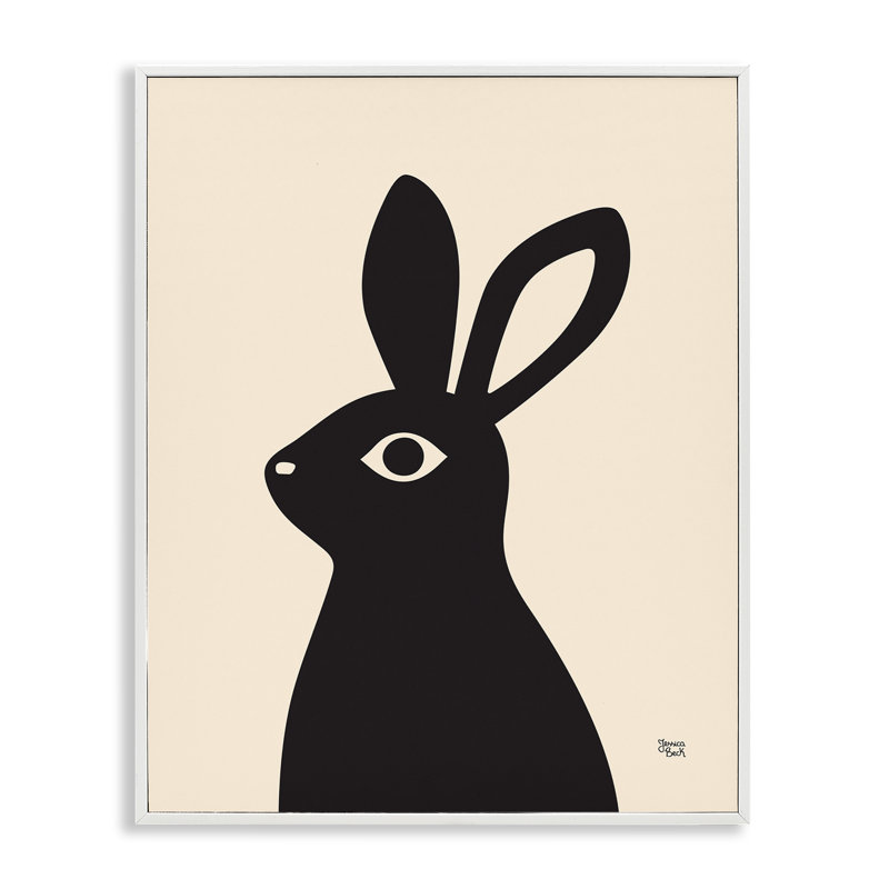 «Stupell Industries Black Bunny on Cream», estampe numérique par Jessica Beck, H 20 po x l 16 po