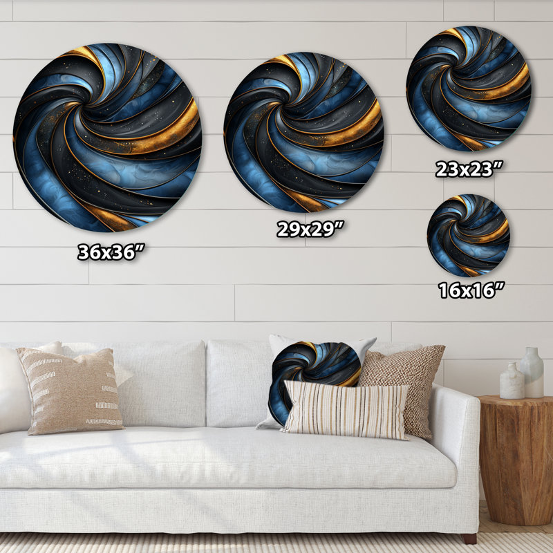 Huguenot - Modern Transitional Round Metal Wall Art, 36" H x 36" W