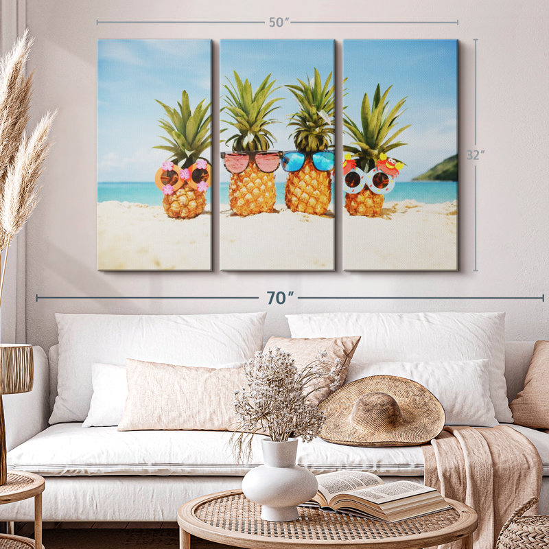 " Funny Pineapple Fruit " Print, 32" H x 50" W