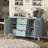 Entryway Cabinet with Wave Design - 3 Adjustable Shelves-1668024693