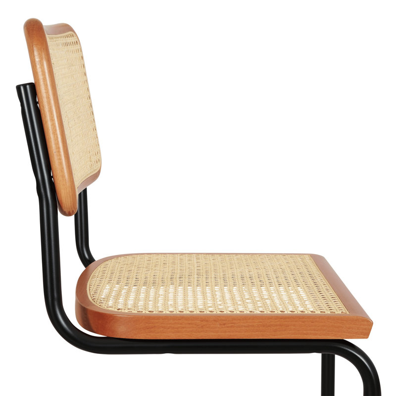 Marcel Breuer Cesca Cane Cantilever Dining Side Chair, Cherry/Natural/Black
