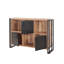 Bibliothèque industrielle avec cadre en métal et portes plaquées, pin atlantique et noir, 49,6 x 35,0 x 13,8 pouces | Panneau de particules 100% enduit de mélamine, durable et élégant | Nombreuses tablettes murales pouvant supporter 88 lb