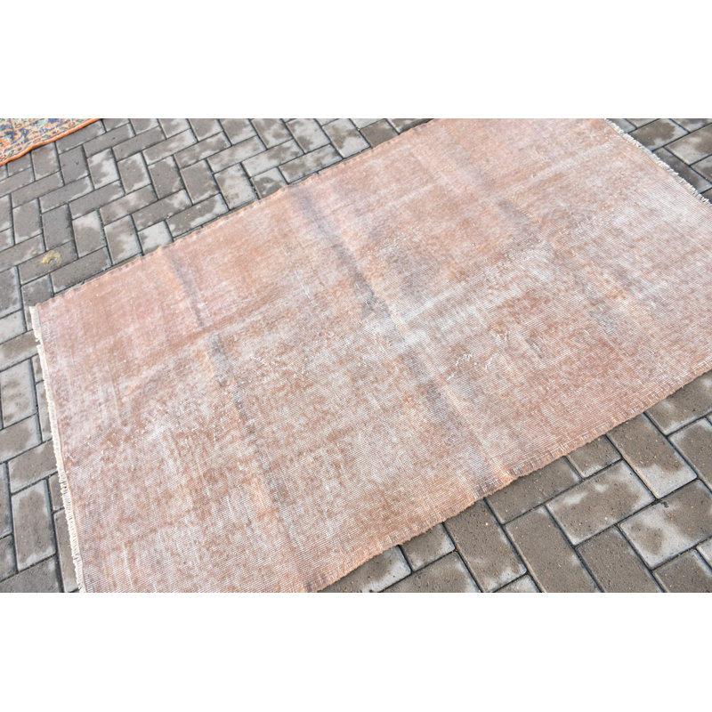 Tapis décoratif brun fait à la main de style turc idéal pour la décoration de chambre à coucher ou de vestibule