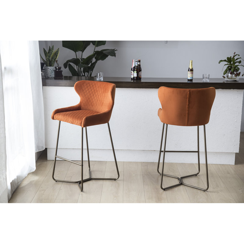 Falls Upholstered Counter Stool, Orange