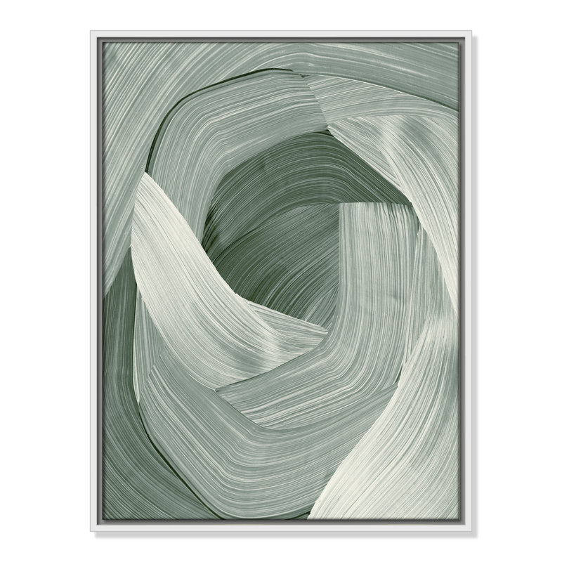 «Wyn Enriched Emerald - Floater Frame», reproduction d'impression sur toile, Blanc / Blanc, H 25,5 po x l 19,5 po