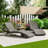 All-Weather Wicker Patio Chaise Lounge Set with Pull-Out Side Table and Adjustable Backrest-1140132641