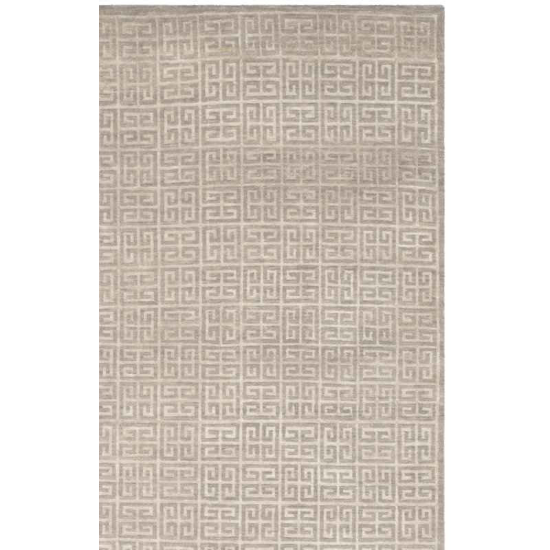 Tapis taupe noué à la main Zolder, Rectangle 9 pi x 12 pi