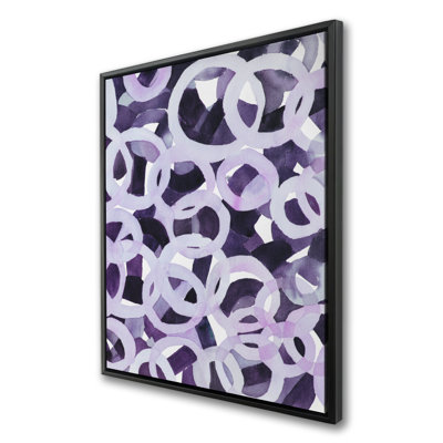 Abstract Purple Circles - Framed Canvas Home Decor Art