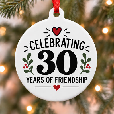 Ornement de Noël célébrant 30 ans d'amitié