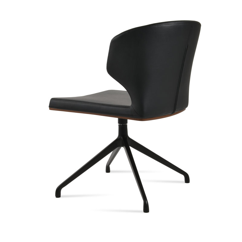 Fauteuil pivotant Amed Plus, Noir mat, Noir