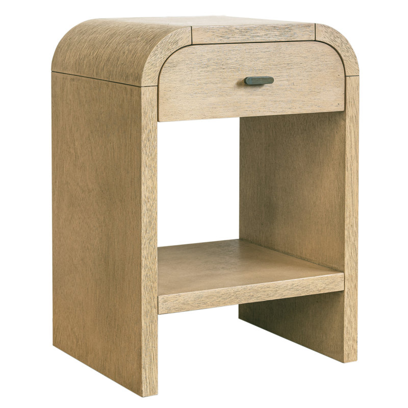 Elena Curved Edge Nightsand, Beige