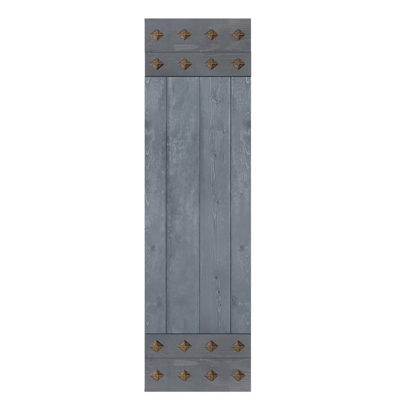 Porte de grange lambrissée peinte en bois sans trousse de quincaillerie d'installation, 24 po x 84 po, Gris foncé
