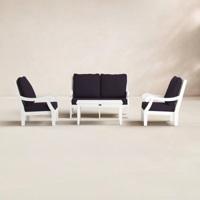 POLYWOOD x Birch Lane Verlyn 4-Piece Deep Seating Set with Loveseat
