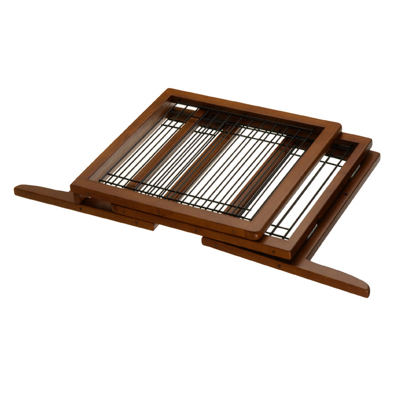 Small Freestanding Medium Wood Pet Gate with Rubber Feet