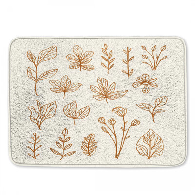 Botanical Line Art Bath Mat
