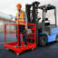 Cage de sécurité pour chariot élévateur pliable, panier de 36 脳 36 pouces, capacité de 1 200 lb avec chaîne de garde-corps et trou de bonde pour 1 à 3 personnes-128783984