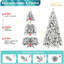 1445 sapins de Noël enneigé 8 pi, 600 lumières DEL blanc chaud, branches enneigées, système de charnières facile à installer, support en métal pour décorations festives illuminées, installation Spirit