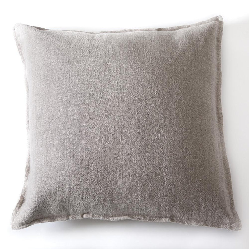 Montauk 100% Linen Large Pillow Cover, Natural, Euro 