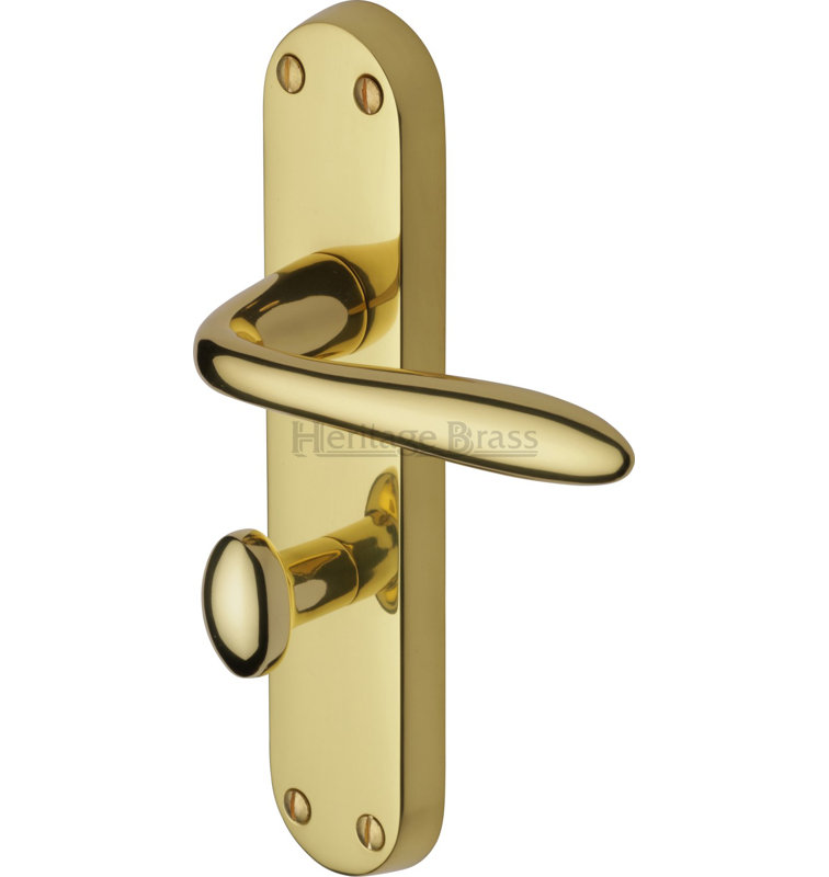 Heritage Brass Heritage Door Handle for Bathroom Sutton Design, Polished Brass