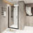 28X72 Inch Shower Door With Pivot Function, Matte Black Aluminum Half Frame, 1/4" Tempered Glass, Film, Practical Water - Blocking, Space Saving Swing For Bathroom Enhancement 6Mm Transparent Proof