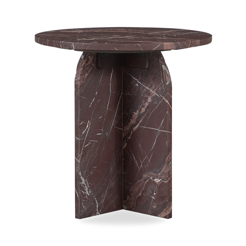 Reilly Marble End Table, Merlot