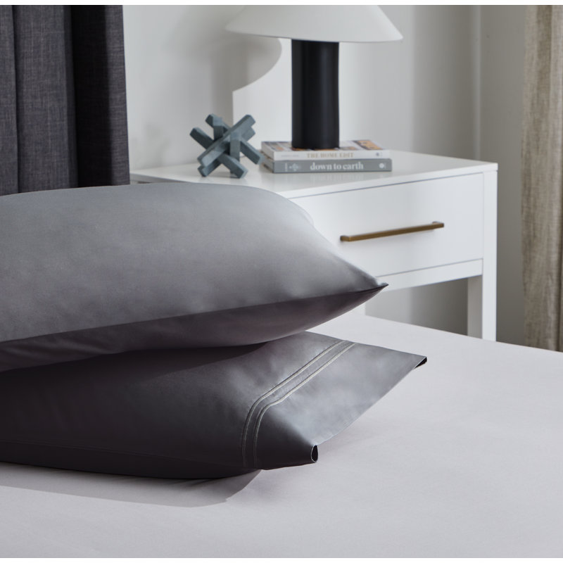Supima 600 Thread Count Premium Cotton Fitted Sheets Set, Dark Gray, Queen Sheet Set + 1 Fitted Sheet + 2 Pillowcases