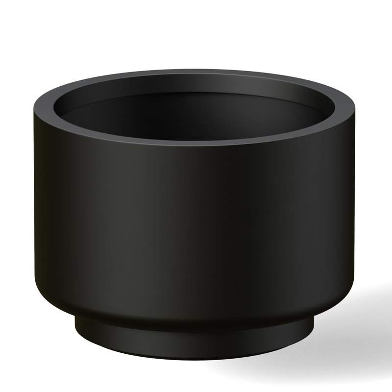 Large Concrete Round Planter / Pot With Drainage Holes, 9.06" H x 12.6" W x 12.6" D, Natural Gray