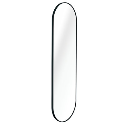 Miroir de salle de bain 63 po x 20 po à pilules noires - verre HD sans cadre en aluminium rouillé, trousse d'installation simple incluse