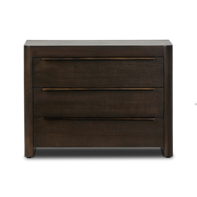 BRUCE 3 - Drawer Solid Wood Nightstand