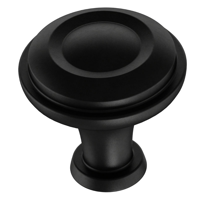 1 1/4" Diameter Mushroom Knob, Matte Black