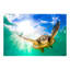 Art mural en verre trempé sans cadre Sea Turtle - 40 po x 60 po