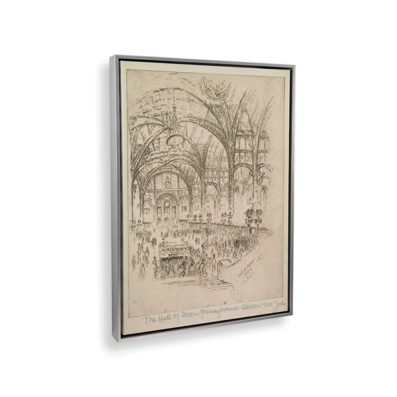 «Penn Station» par Stellar Design Studio, reproduction d'art, L 24 po x H 32 po, Toile avec cadre, Argent
