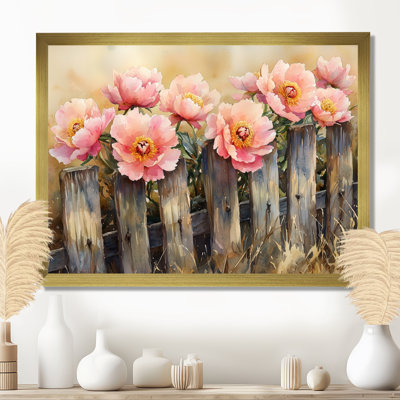 «Doynton Farm Pe pivons» par The Rustic Fence II - pivoines, art mural sur toile