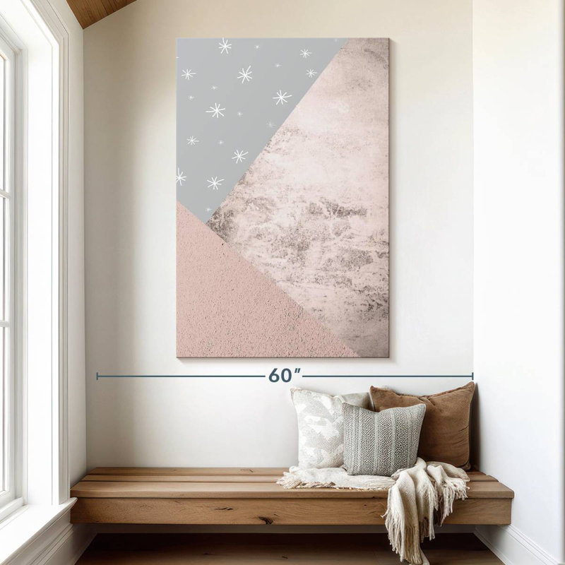 Avery rosé, montagnes grises et roses III, H 51 po x l 34 po