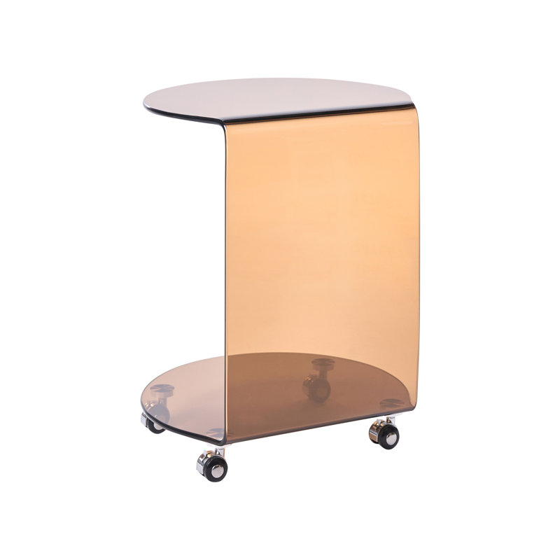 Pedestal End Table, Brown