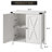 Farmhouse Sideboard Buffet Cabinet With Storage, Kitchen Cabinet With Adjustable Shelf and Barn Doors, Modern Wooden Storage Cabinet for Living Room, Dining Room, White-1043186173