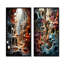 Surréalisme, couleurs chaotiques, ensemble d'art mural sur toile surréalisme-1057788240-1057788236