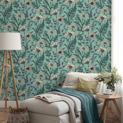 Wild Meadow Botanical Wallpaper