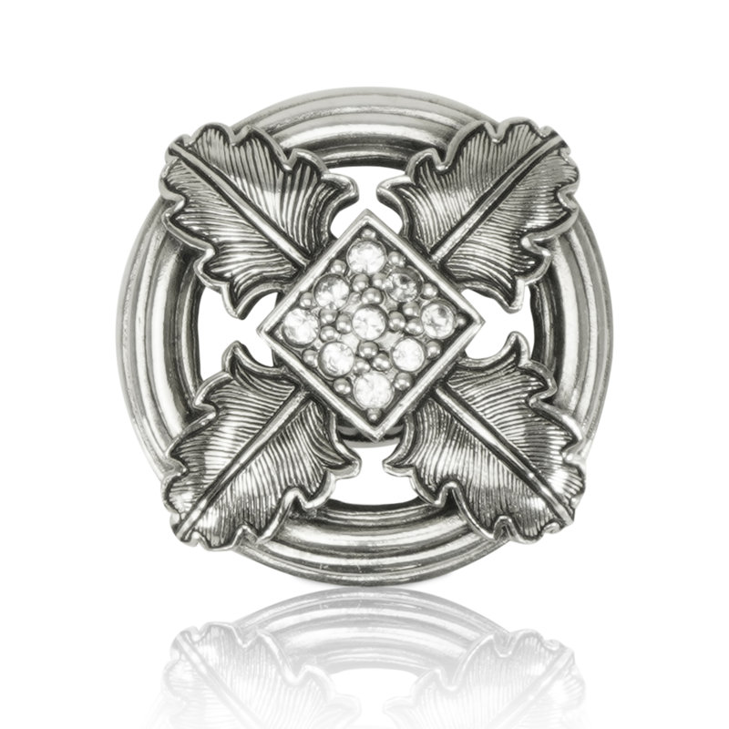 HOLLIS KNOB; CLEAR CRYSTAL, Silver