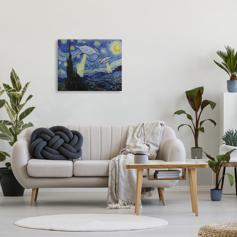 Aw-295-Canvas, nuit étoilée, OVNI exotiques classiques sur toile par Lil 'Rue, impression, H 24 po x l 30 po x P 1,5 po