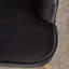 Fauteuil club de style Mid-Century à dossier courbé pour le salon Velours noir élégant de 28 pouces de hauteur-1834771383