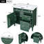 Meuble-lavabo de 30 po avec lavabo en céramique de style moderne, 3 tiroirs, organisateur de porte d'armoire, glissières de tiroir en métal lisse et pieds romains exquis pour le tiroir à 2 pointes décoratives, poignée texturée et solide