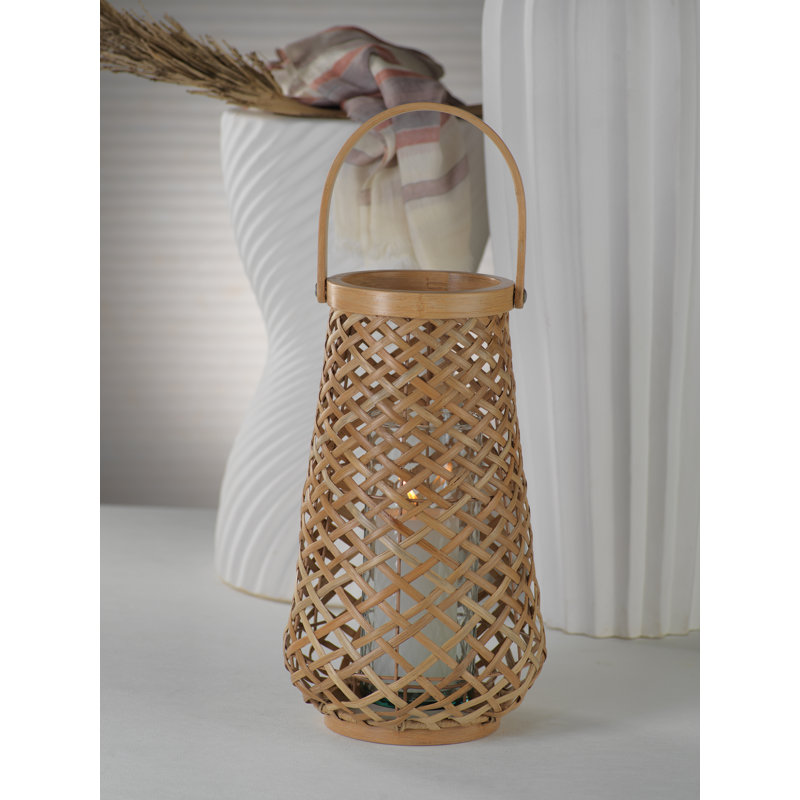 15.75'' H Rattan Tabletop Lantern